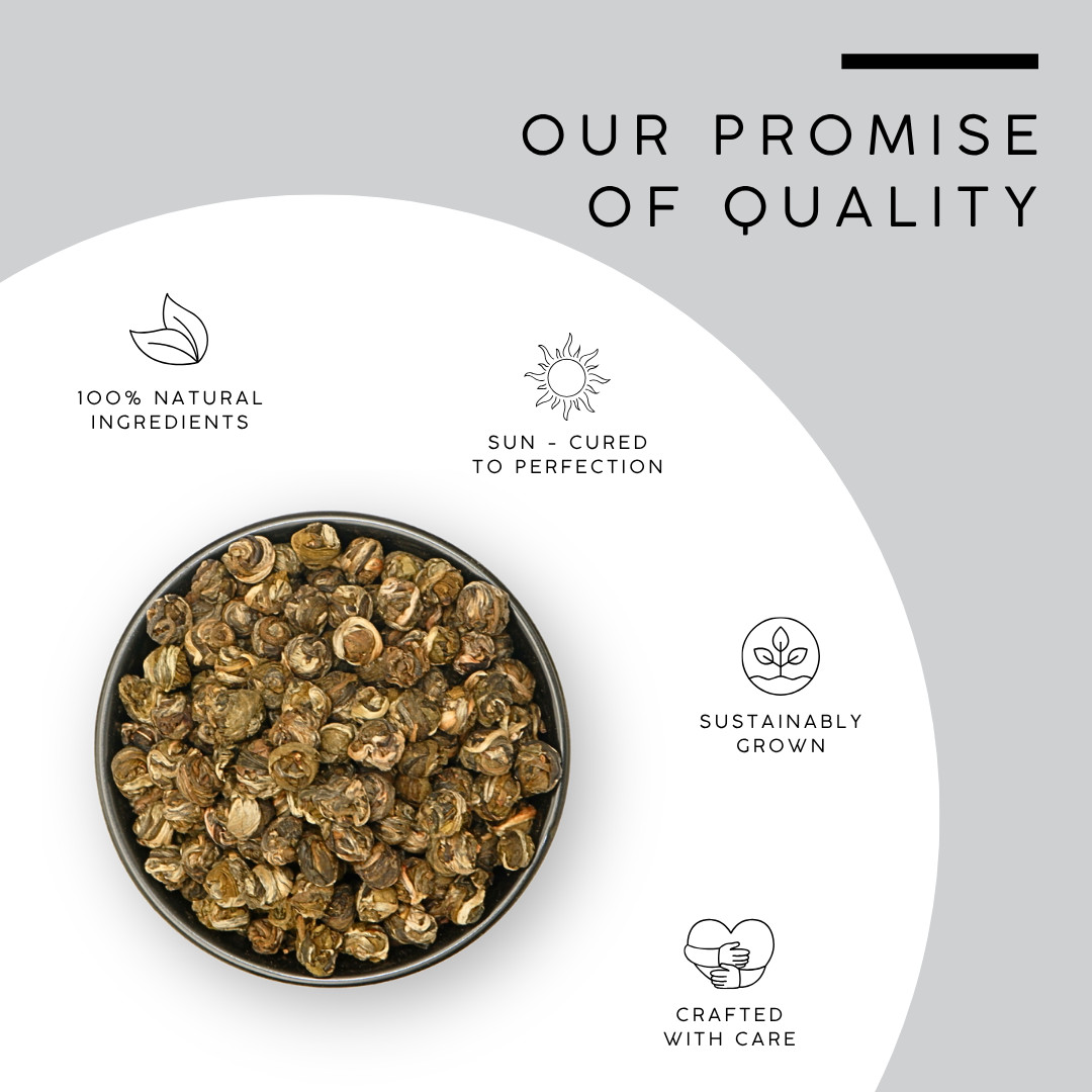 AWAFI MILL Jasmine Dragon Pearl Tea – Premium Green Tea Infused – 250 g | 9 Oz