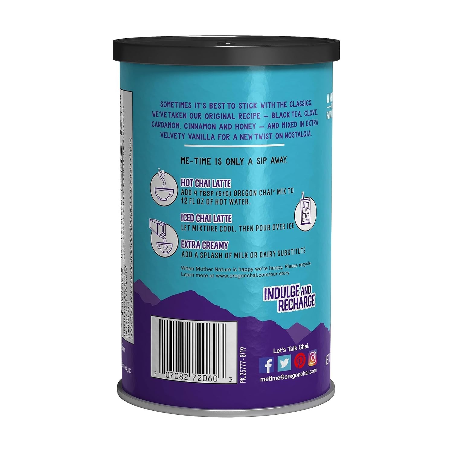 Oregon Chai Vanilla Chai Tea Latte Powdered Mix, Just Add Water, 10 Ounce