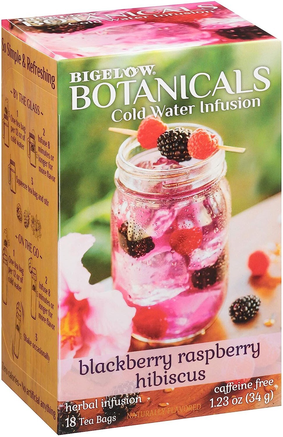 Bigelow Botanicals Blackberry Raspberry Hibiscus Cold Water Infusions – 18 bags