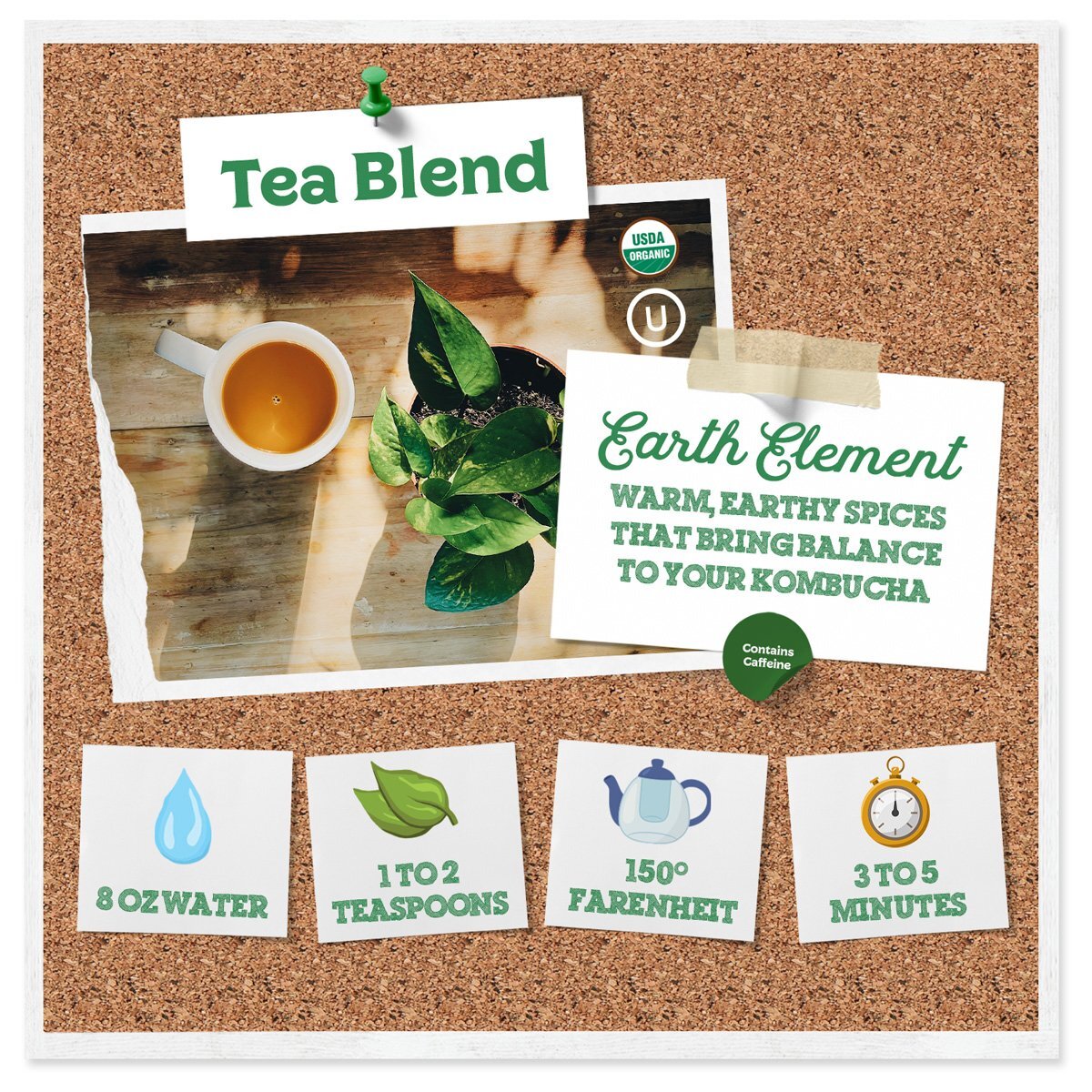 Earth Blend, Element Kombucha Tea Blends – Perfect for Brewing Kombucha