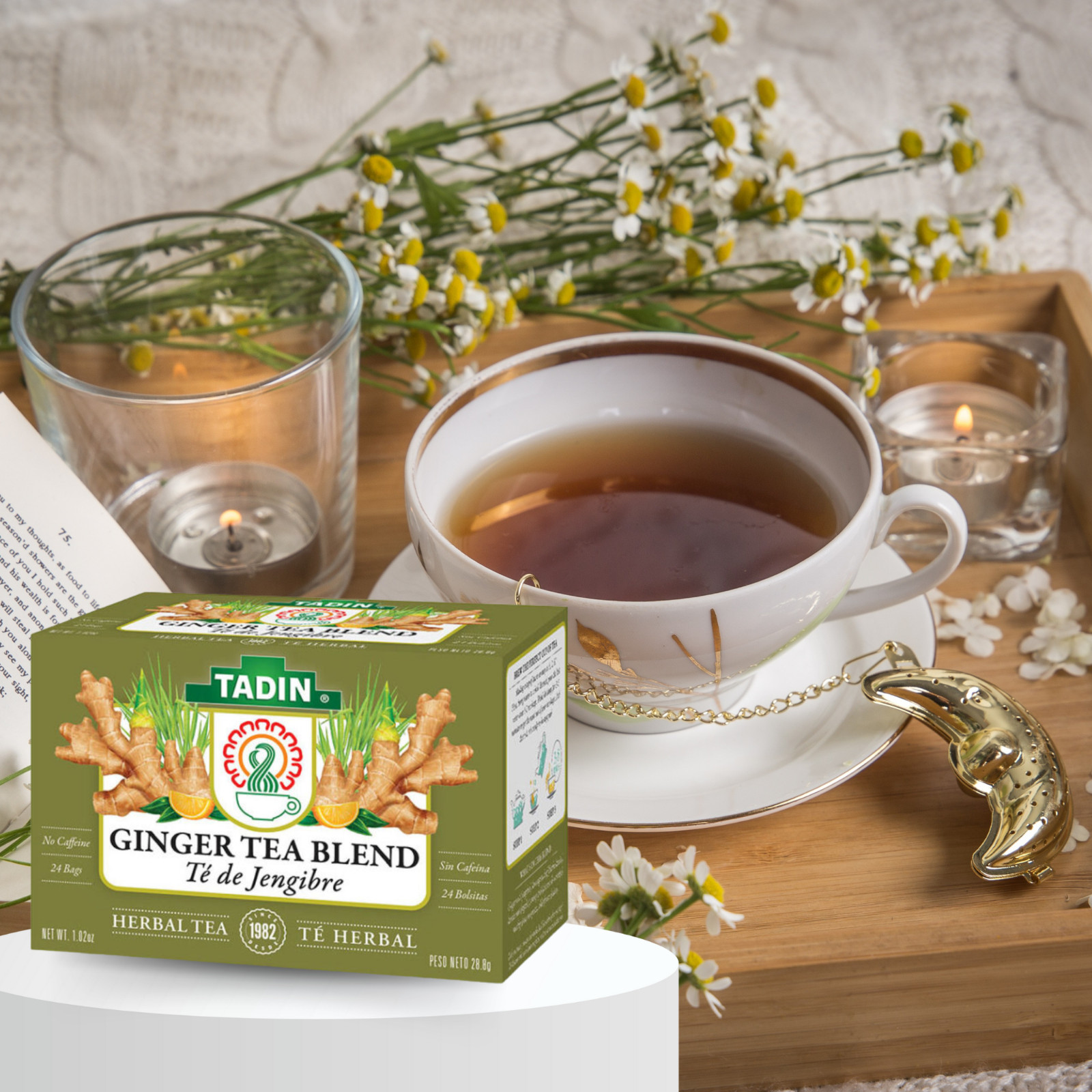 TADIN GINGER TEA BLEND WITH 24 BAGS – TE DE JENGIBRE CON 24 BOLSAS