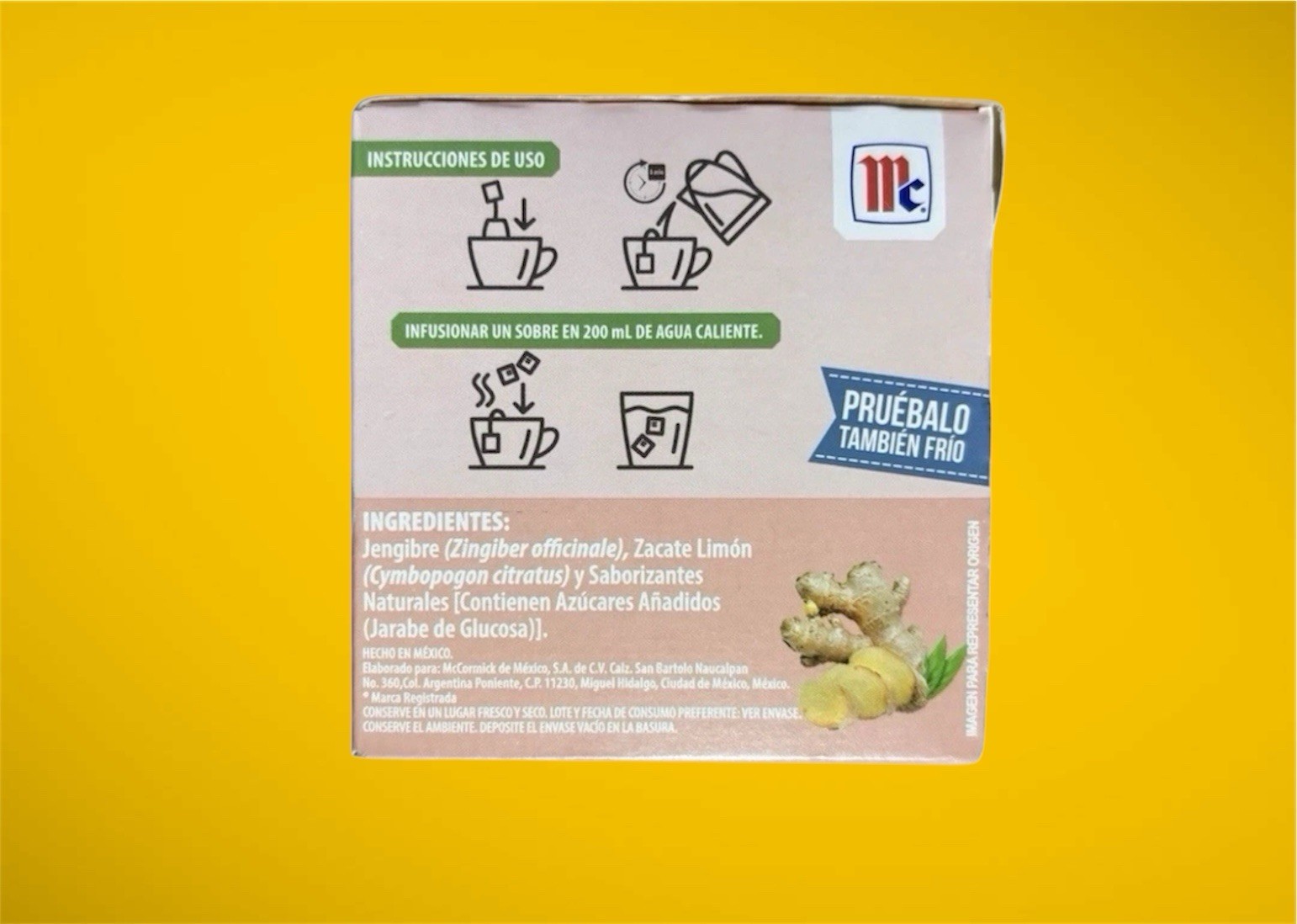 Gengibre-Limon/ Ginger-Lemon 20 Packets 1.4g Each Net. Total 35g Mccormick