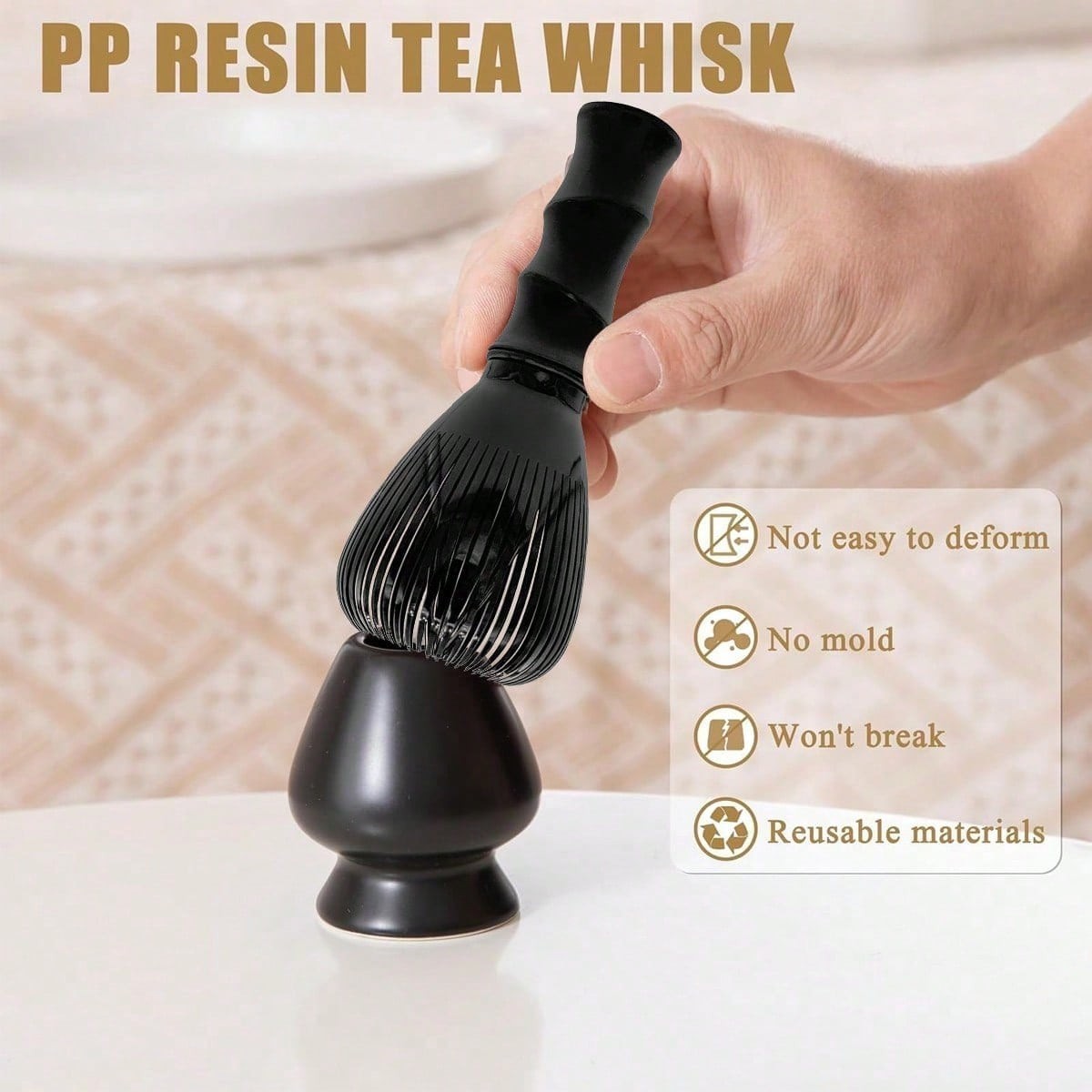 Matcha Whisk Reusable Resin Matcha Whisk Chasen Dishwasher Stirrer Matcha