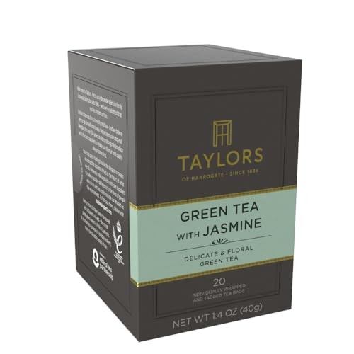 Taylors of Harrogate Green Tea with Jasmine, 20 Count (Pack 6)