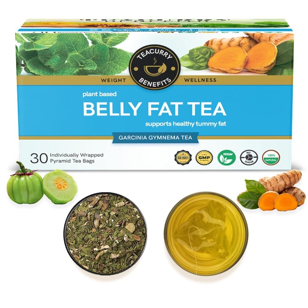TEACURRY Belly Fat Tea (1 Month Pack,30 Tea Bags) Helps With Belly Fat / FS