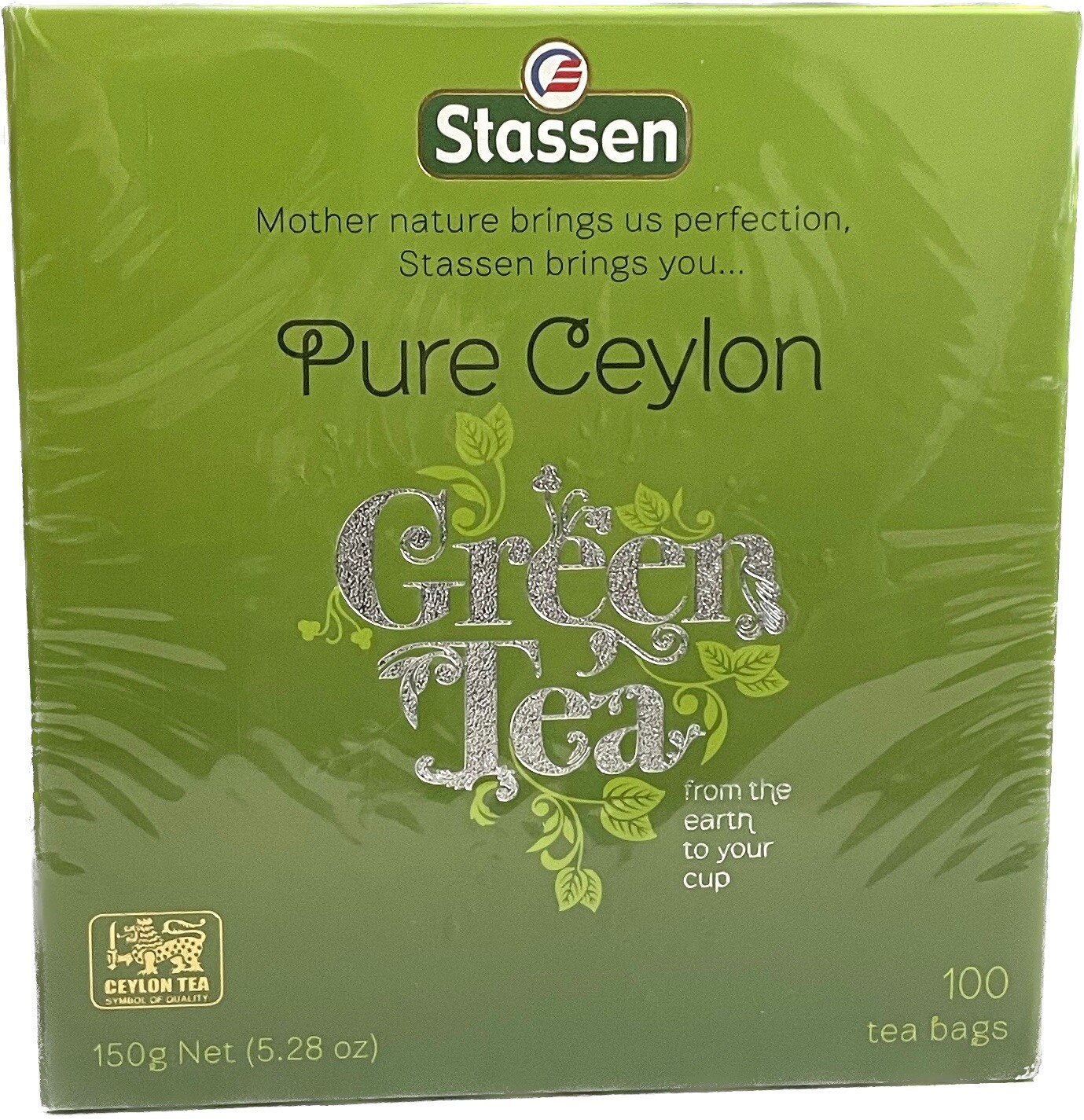 5.28oz Stassen Pure Ceylon Green Tea, 100 Teabags
