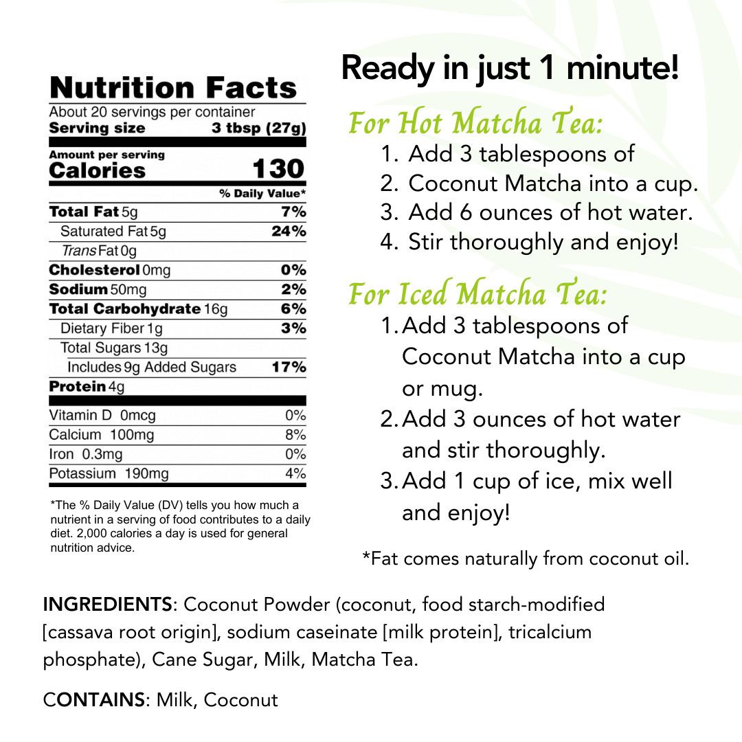 CAcafe Coconut Matcha Creamy and Sweet Japanese Health Drink