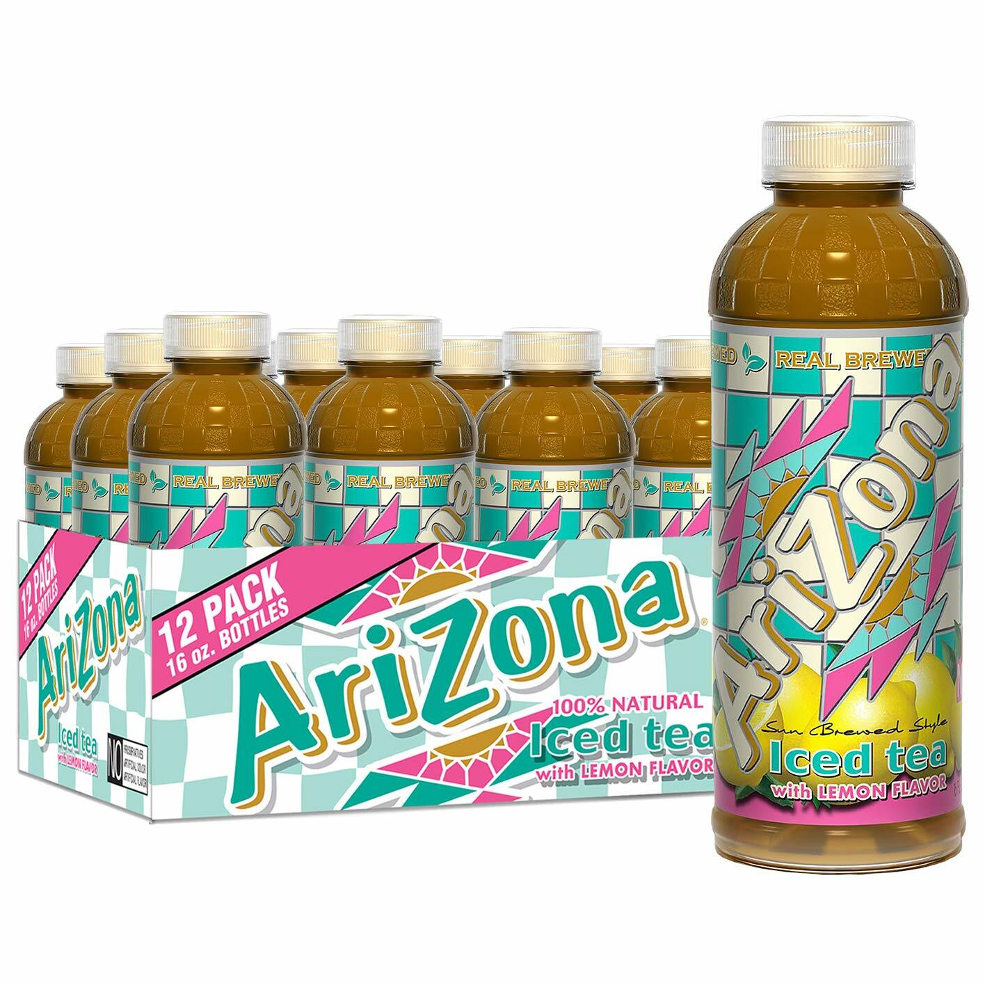 Arizona Tea, Premium Brewed Lemon Bottled Tea, 16 Fl Oz (Pack of 12) Free Ship