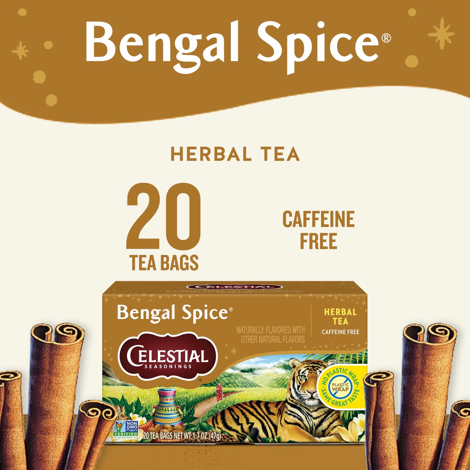 Celestial Seasonings Bengal Spice Herbal Tea, 20 Tea 20 Count (Pack of 1)