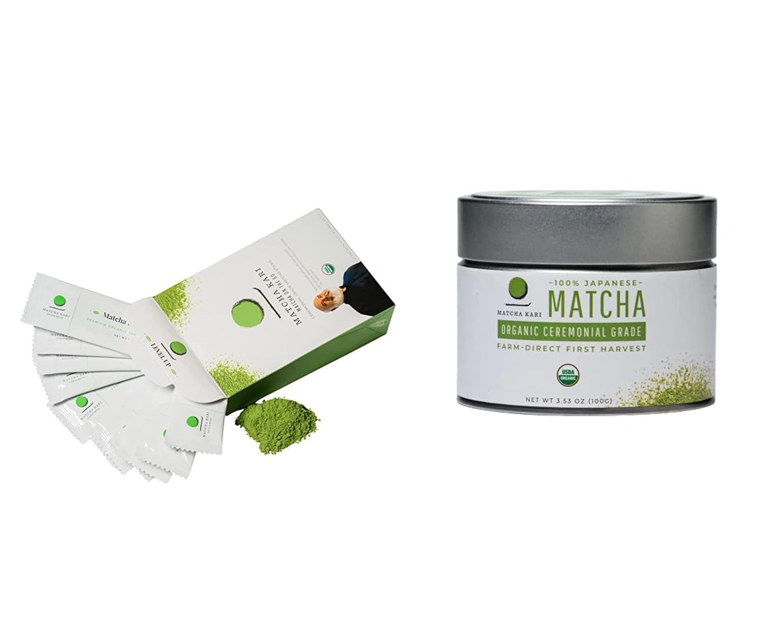 Sticks + 100G Organic Ceremonial Grade Matcha Bundle