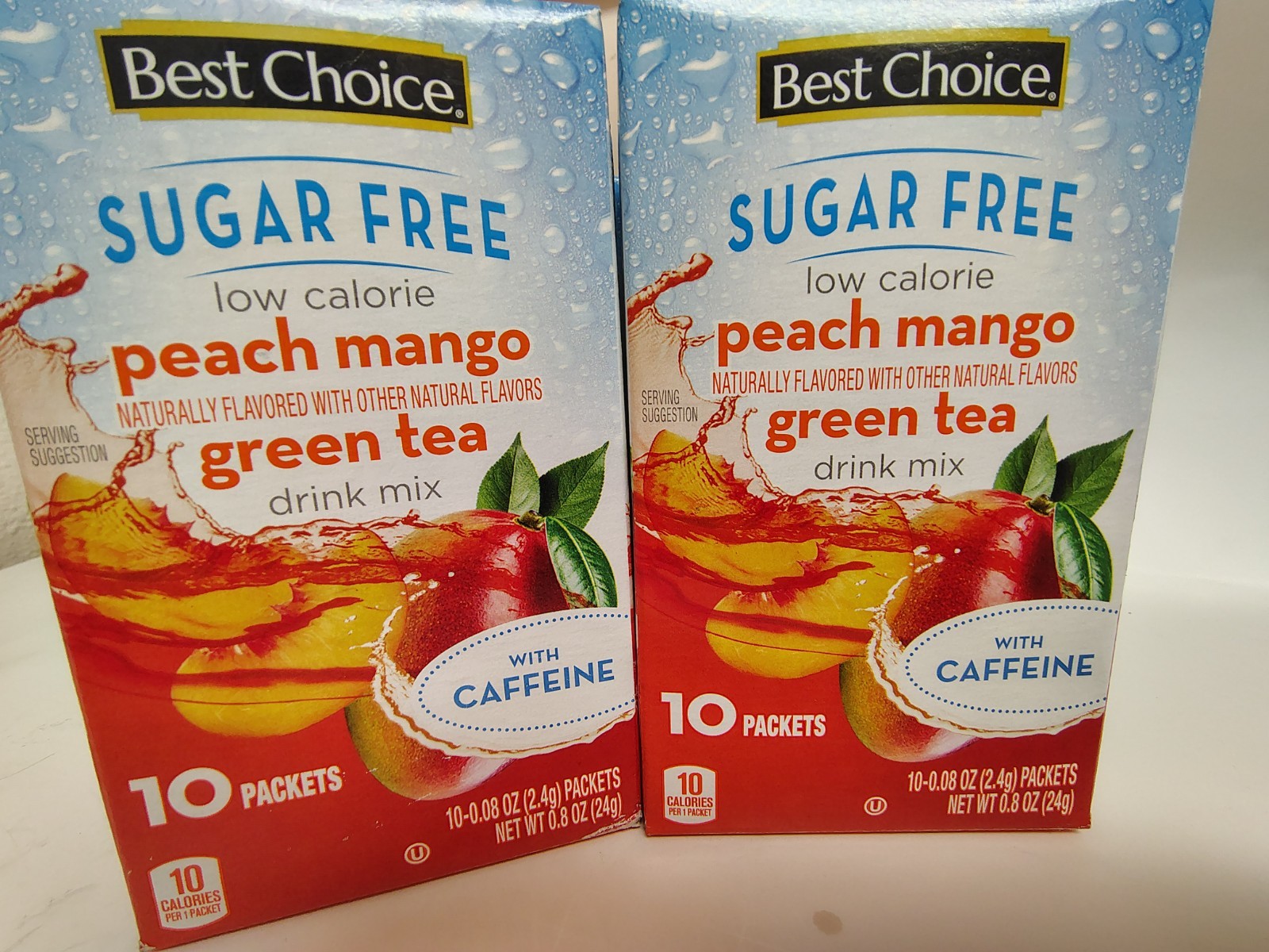Best Choice Peach Mango Green Tea w/ Caffeine, BB 1226, Open Box / 60 Sticks