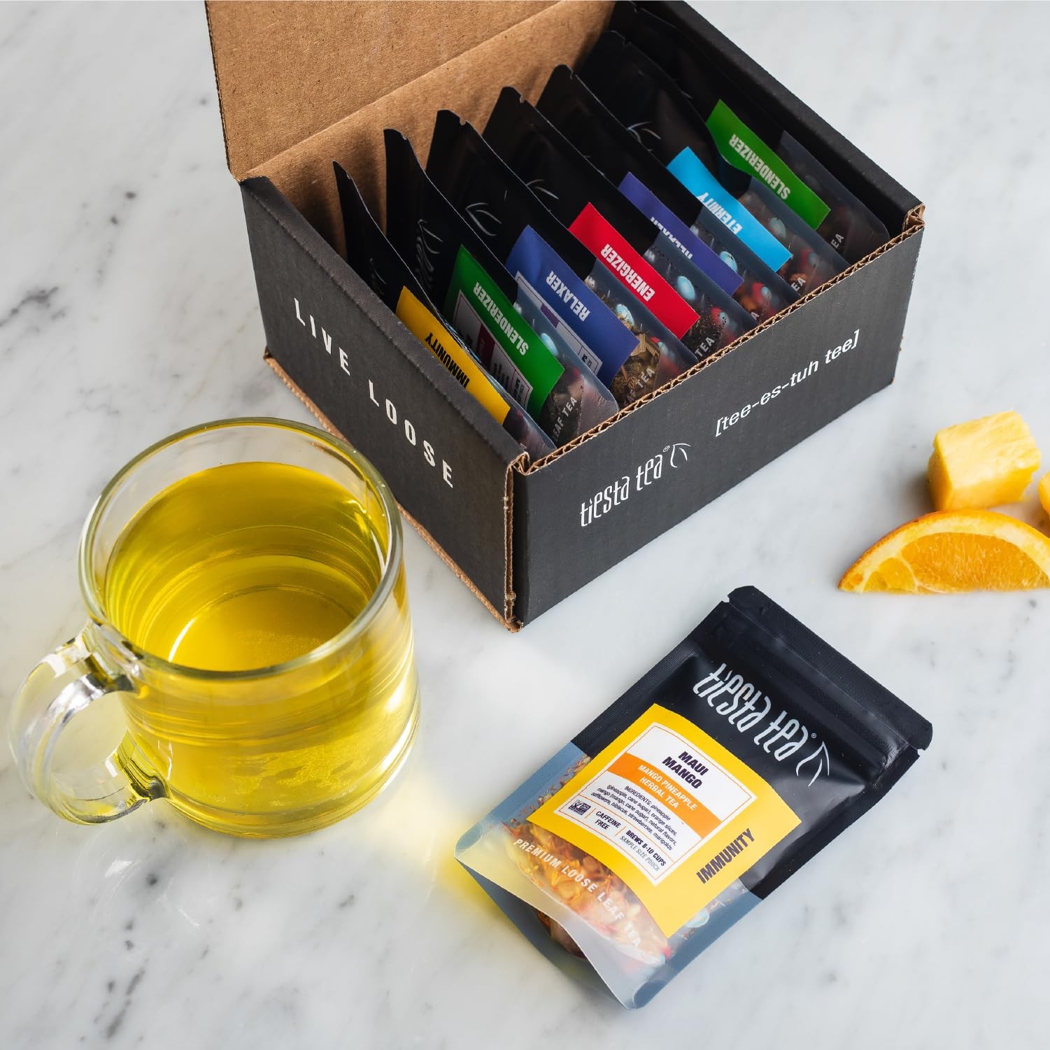 Tea Sampler Set: 8 Loose Leaf Varieties, 80 Cups, High to No Caffeine, Hot & …