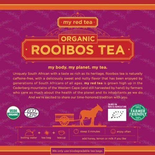 Ethically Sourced Organic Rooibos Tea – 80 Tagless Teabags, High Antioxidants