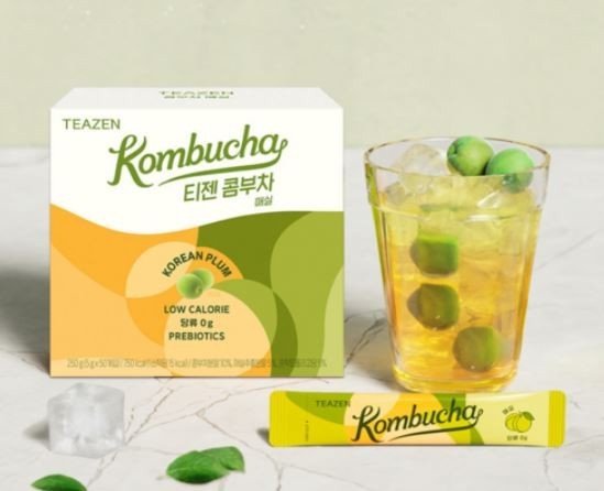 Teazen Kombucha Green Plum 5g x 30 Sticks | Korean Kombucha Drink Powder