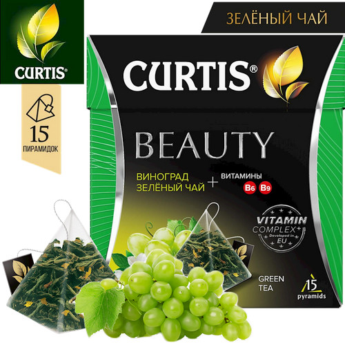 Curtis Green Vitamin Tea BEAUTY GRAPE 15 Pyramids RF NO GMO Made Russia USSeller