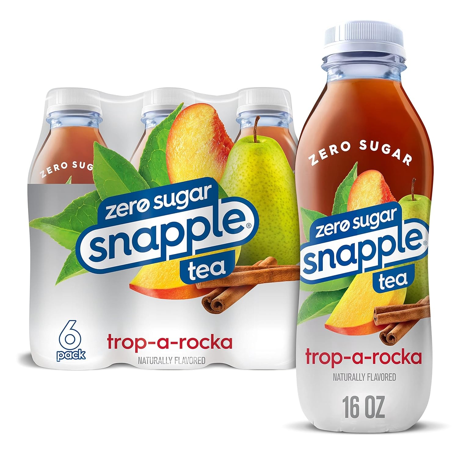 Zero Sugar Peach Tea 16 fl oz recycled plastic bottle Pack of 12