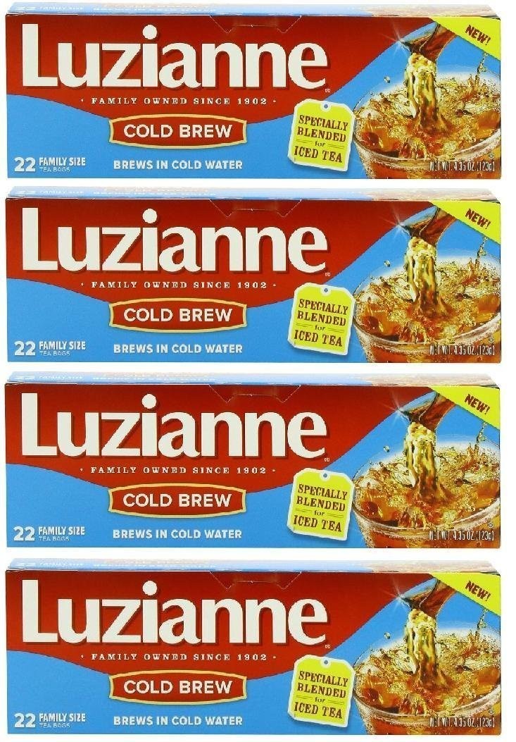 Luzianne Cold Brew Tea for Iced Tea (Pack of 4) 4.35 oz Size – That’s 88 Tea…
