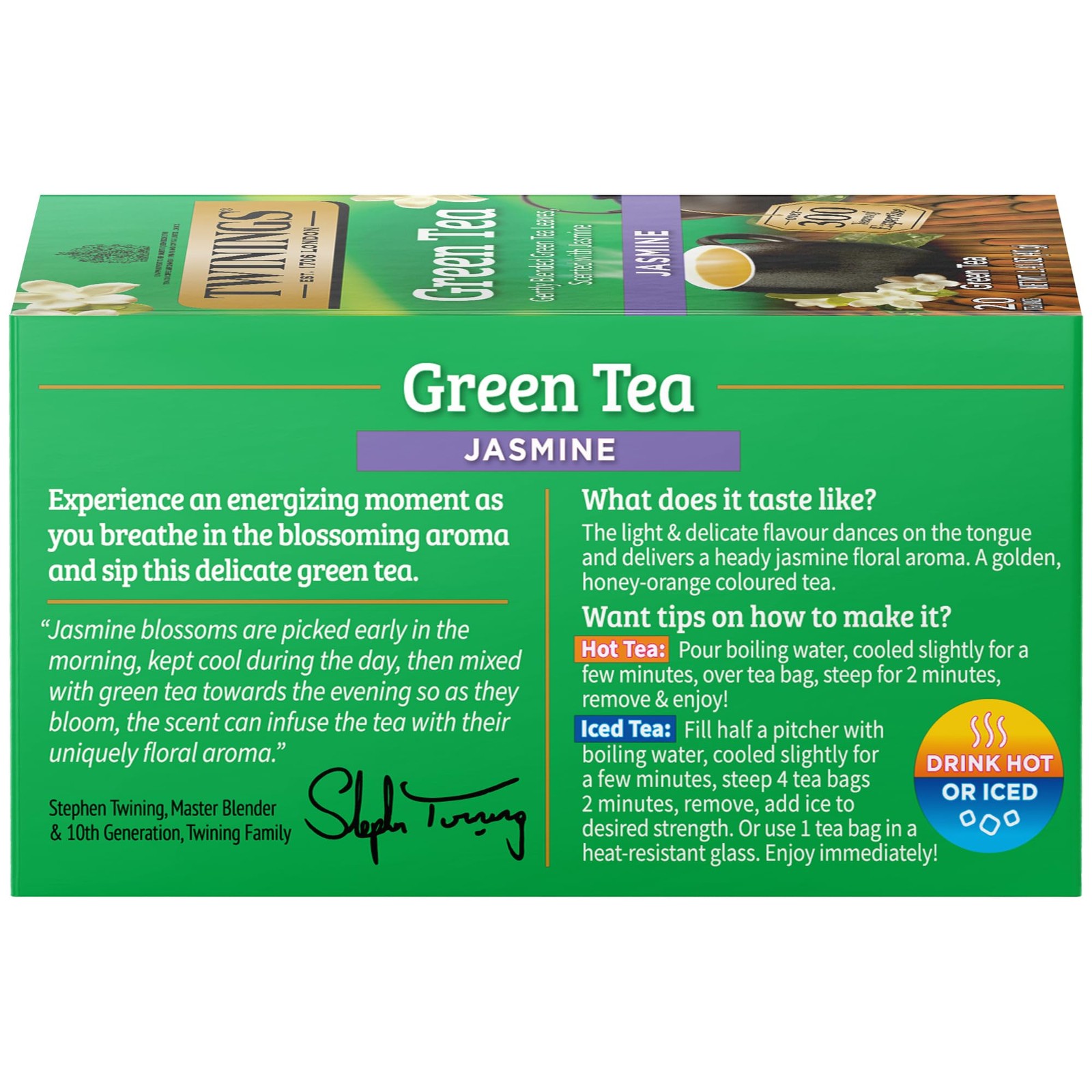 Twinings Green Tea with Jasmine Individually Wrapped 20 Count (Pack of 1)