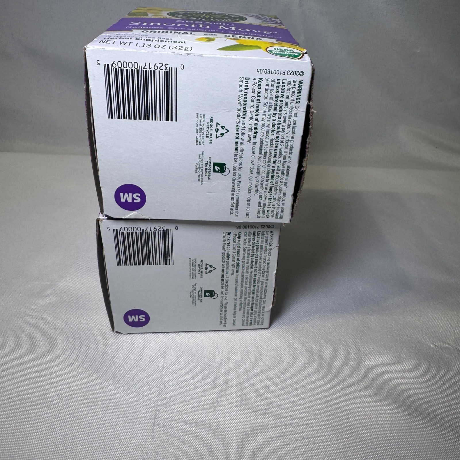 Traditional Medicinals Organic Smooth Move Tea Original with Senna 2 Boxes 32ct