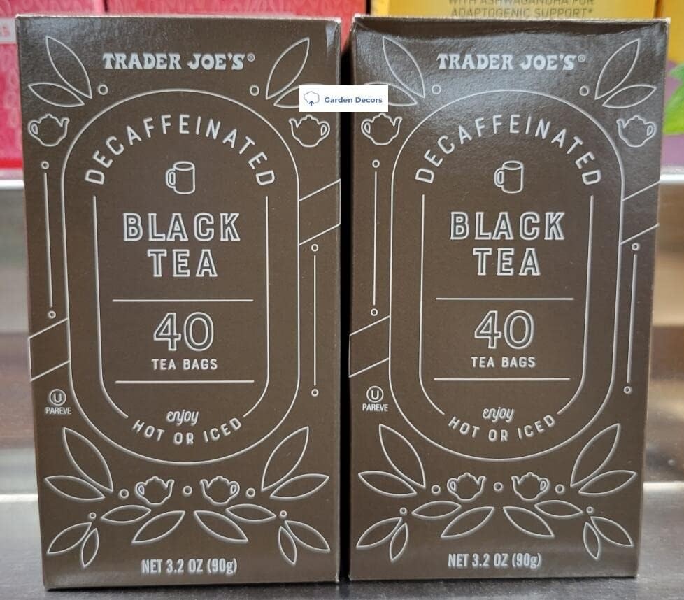 Trader Joe’s Decaffeinated Black Tea 40 Tea Bags 3.2oz 90g (Two Boxes)