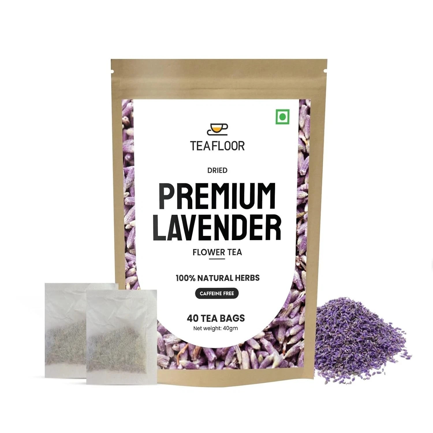 TeaflTeafloor Lavender oor Hibiscus Flower Tea Bags, 2gm Each Set Of 40 Tea Bags
