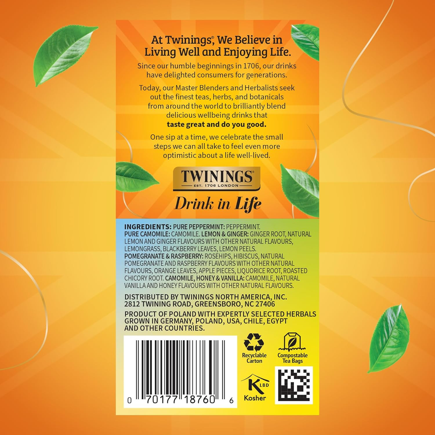 Herbal Tea Variety Pack, 20 Count (Pack of 1), Formerly Assorted Herbal, Include