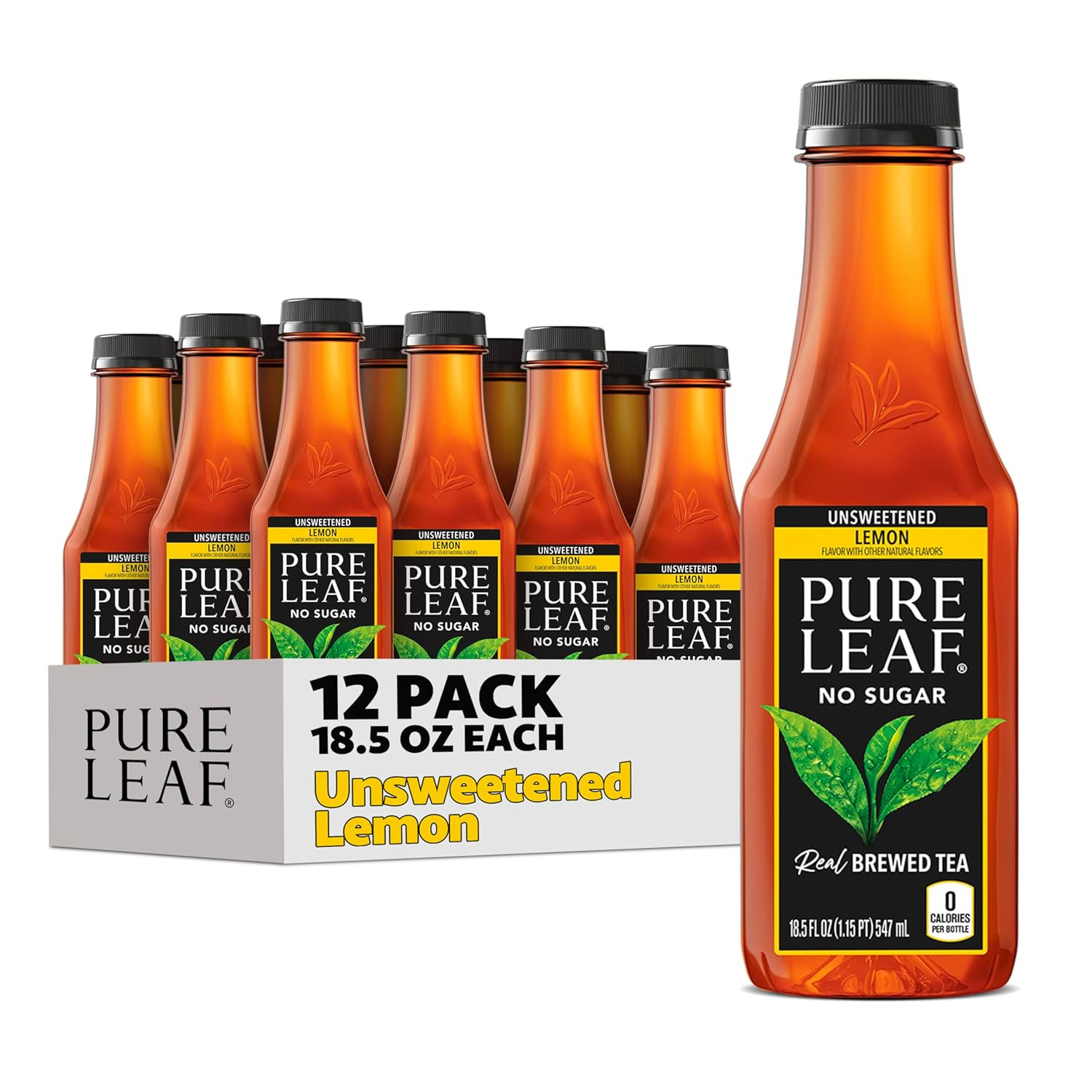 Pure Leaf Iced Tea, Unsweetened Lemon, Real Brewed Tea, Zero Sugar & Zero Calori