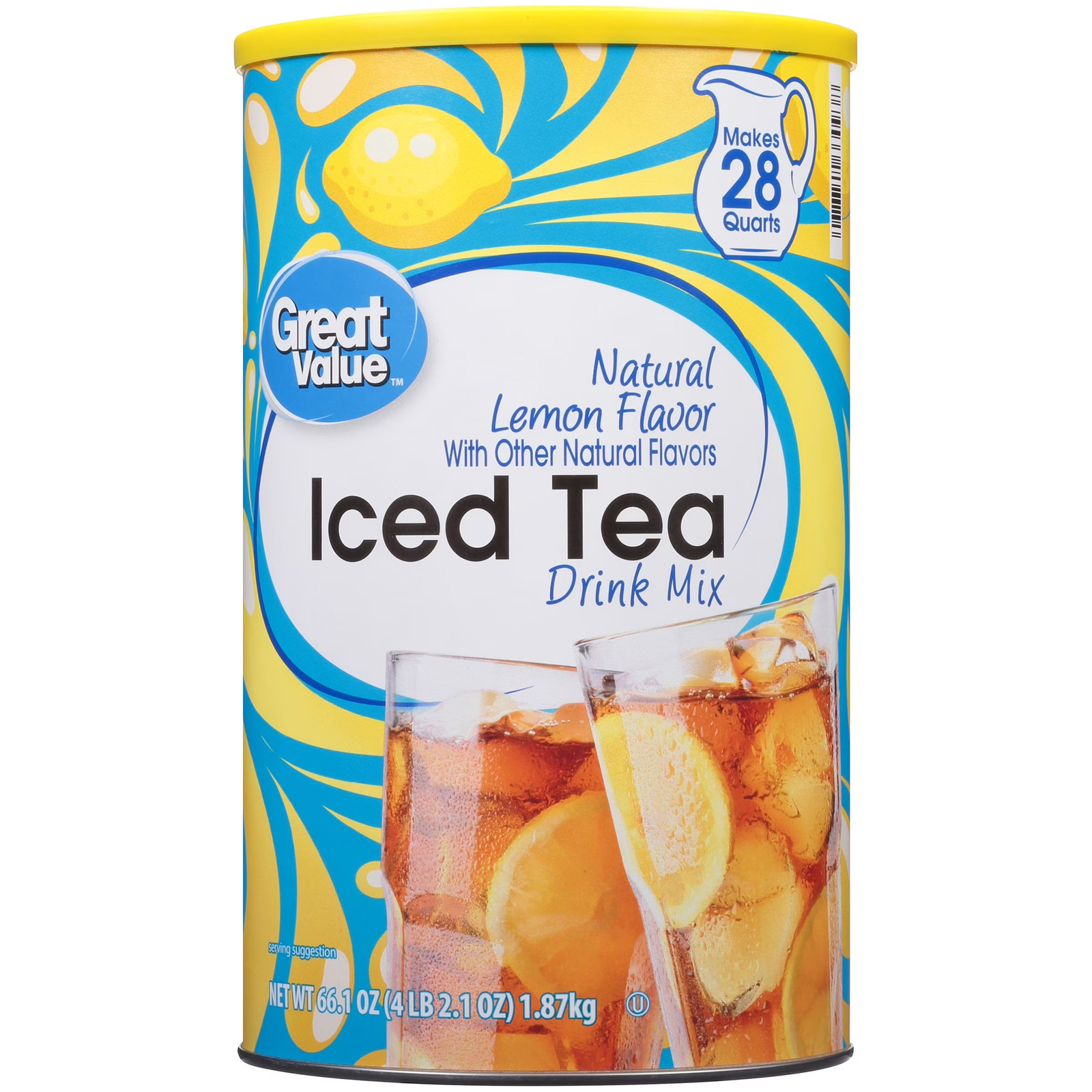 Great Value Natural Lemon Flavor Iced Tea Drink Mix, 66.1 Oz