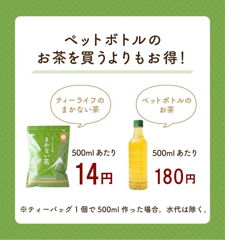 Tea Life Makanaicha Tea, 100 sachets (2.5g each, 2 bags), for cup brewing, Shizu