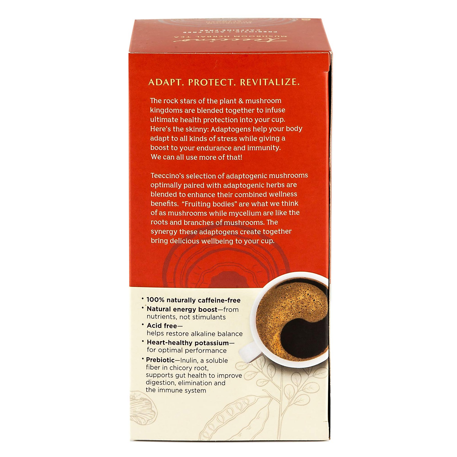 Teeccino Reishi Eleuthero Tea French Roast Organic Mushroom Adaptogenic Her…