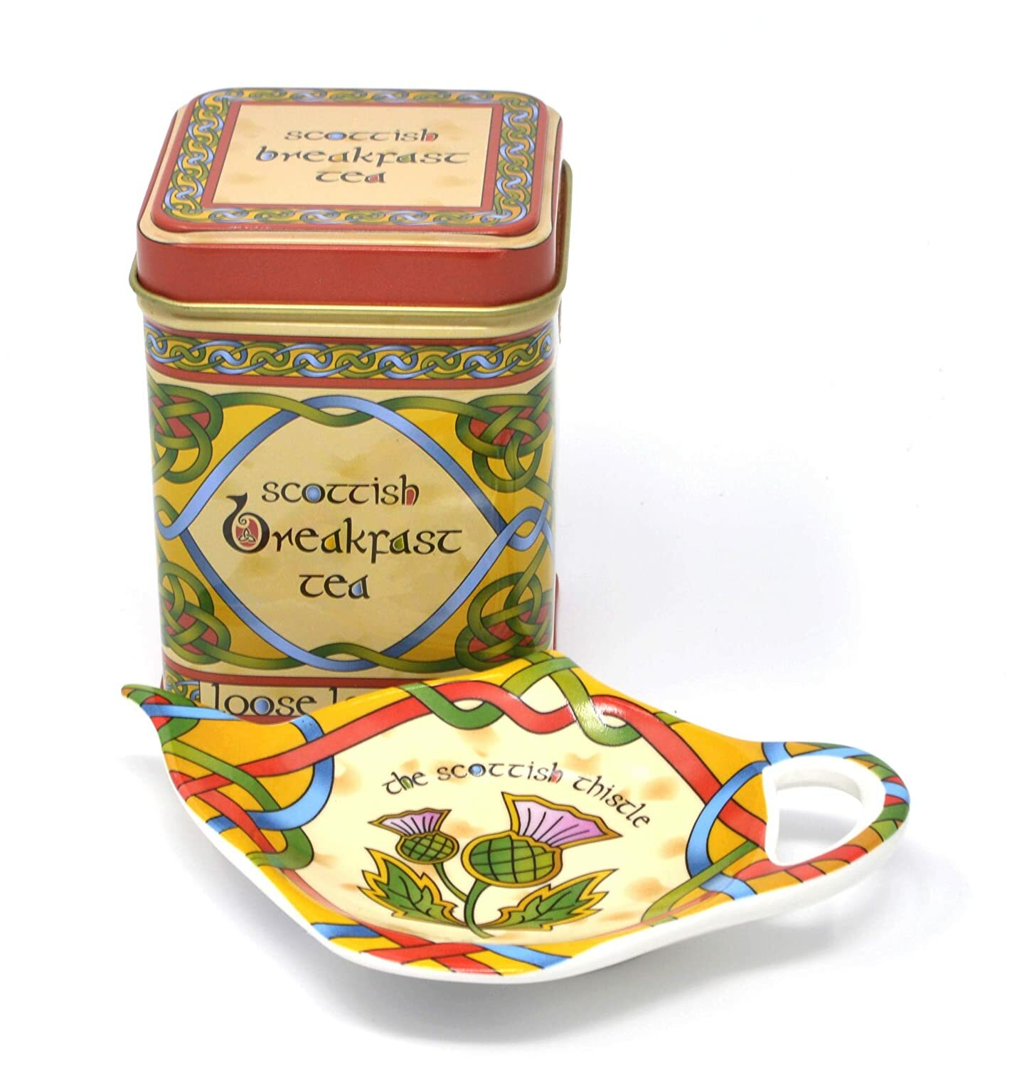 Scottish Breakfast Tea Blend 40g Celtic Knot Design Tin Loose Leaf India Ceylon