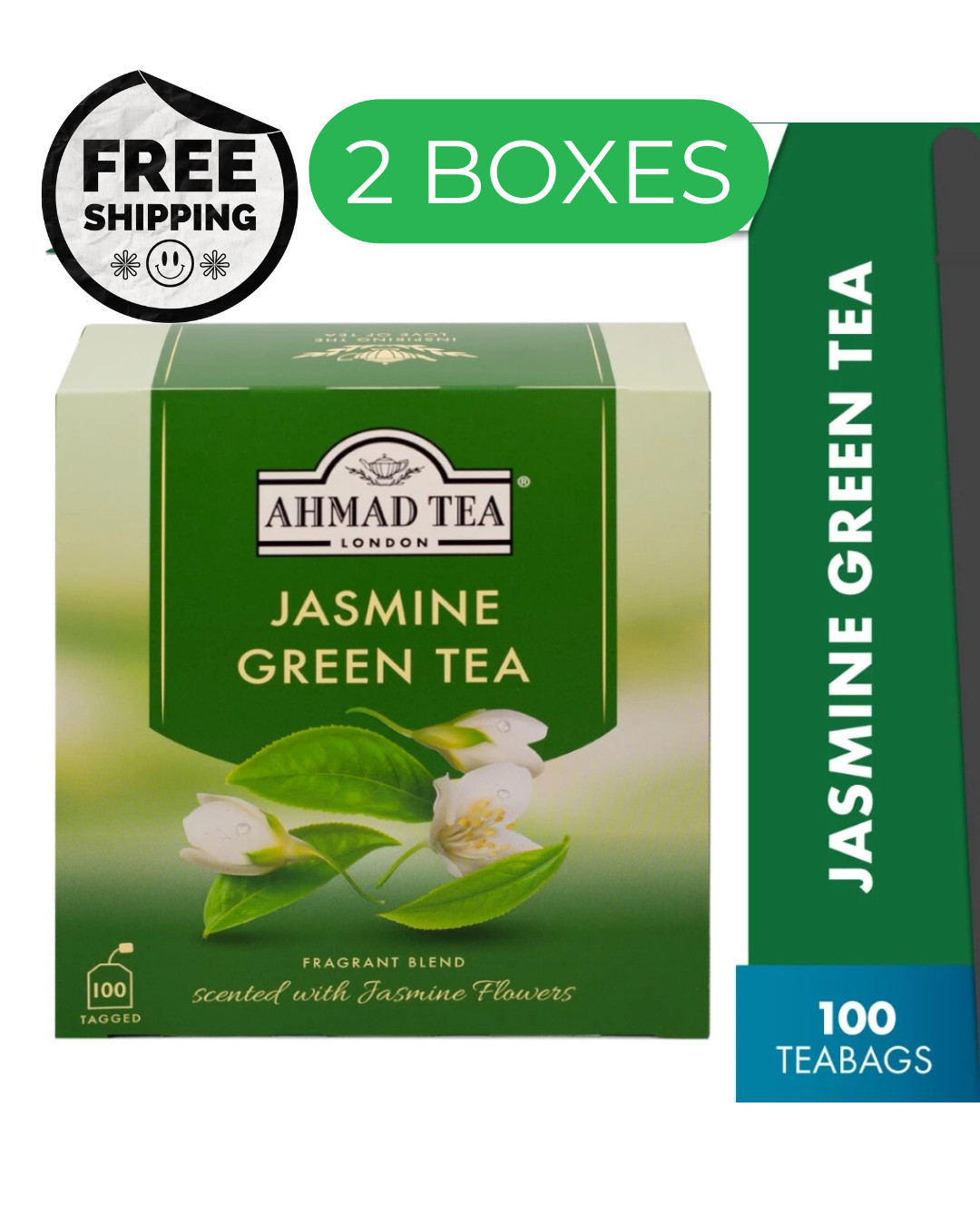 Green Tea Jasmine Ahmad Tea Bags (100 x 2 Teabags) Halal Certified