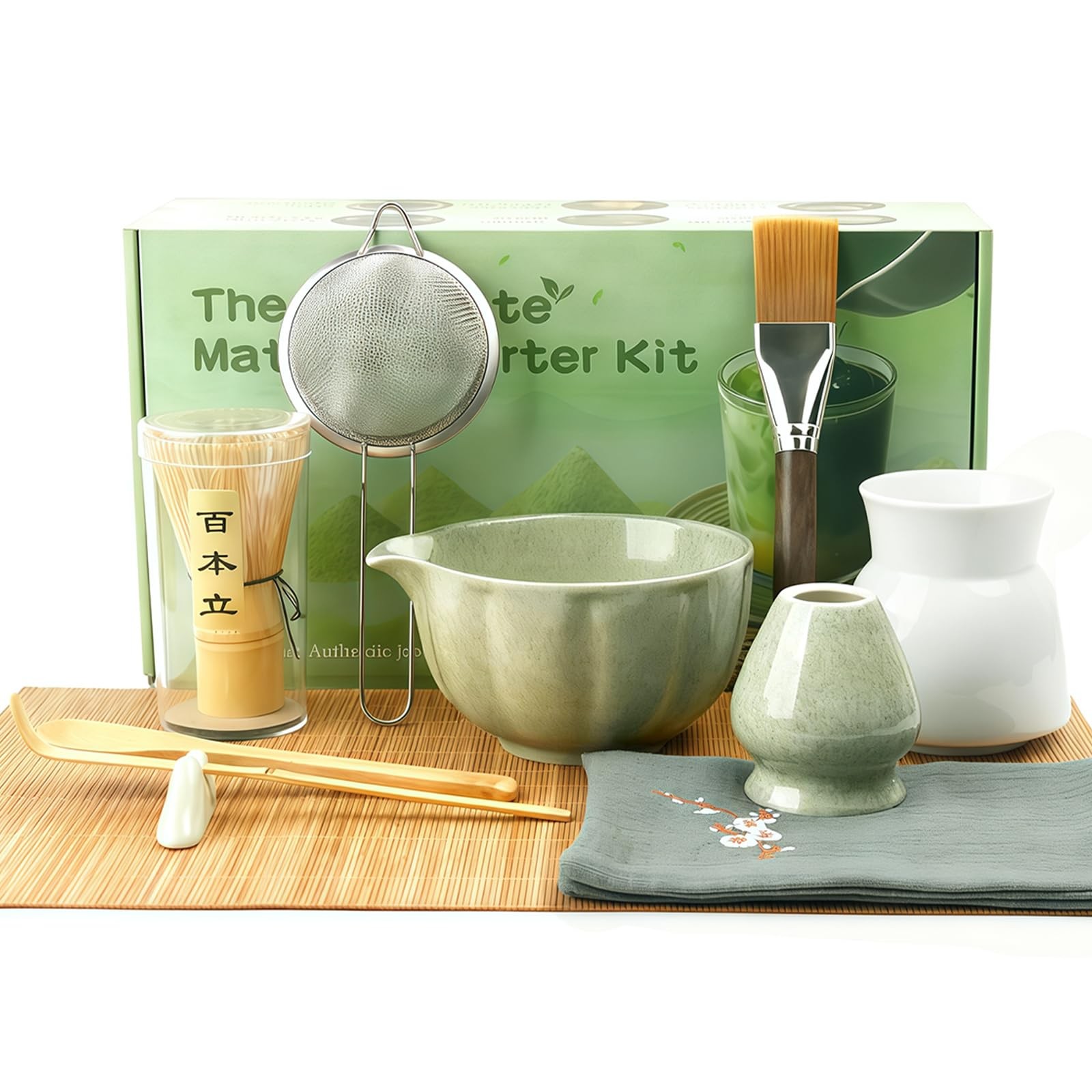 12 Pcs Matcha Whisk Set, Matcha Kit for Ceremony, Matcha Bowl with Spout, Per…