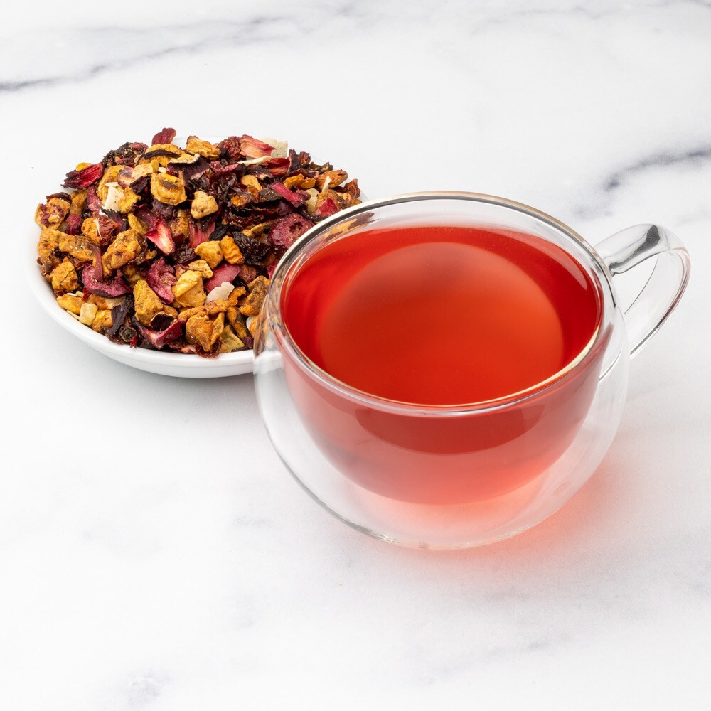 Cherry Kiwi Colada Hibiscus Fruit Tea – Herbal Loose Leaf Tisane – Fusion Teas