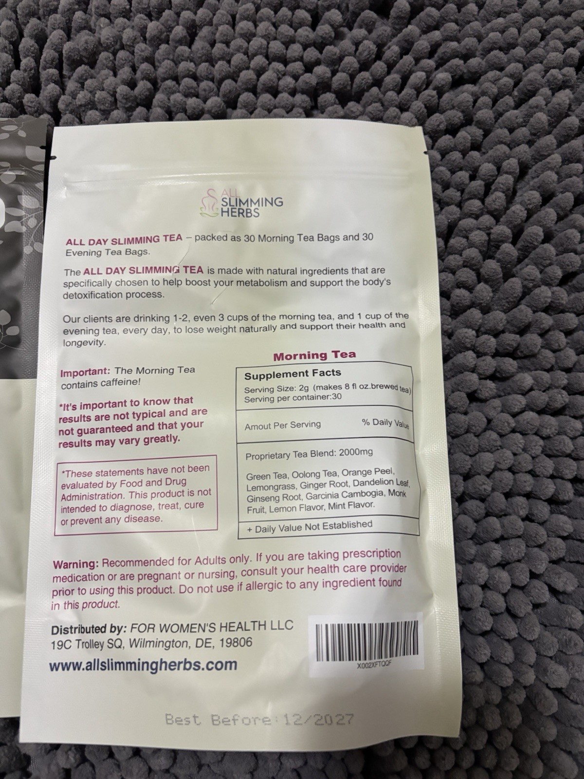All Slimming Herbs All Day Slimming Tea Morning & Evening Detox 60 Bags