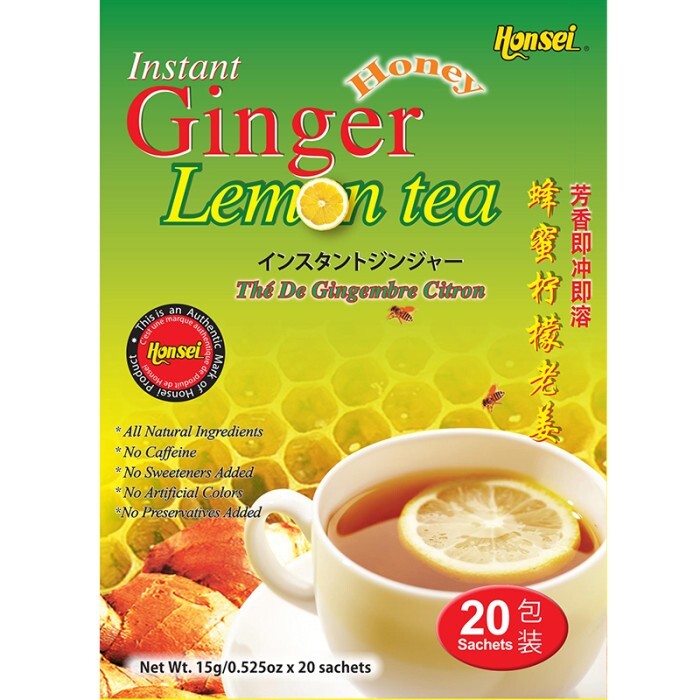 Honsei Instant Ginger Honey Lemon Tea, 15g/0.52 oz.20 Sachets Box – 1 PACK
