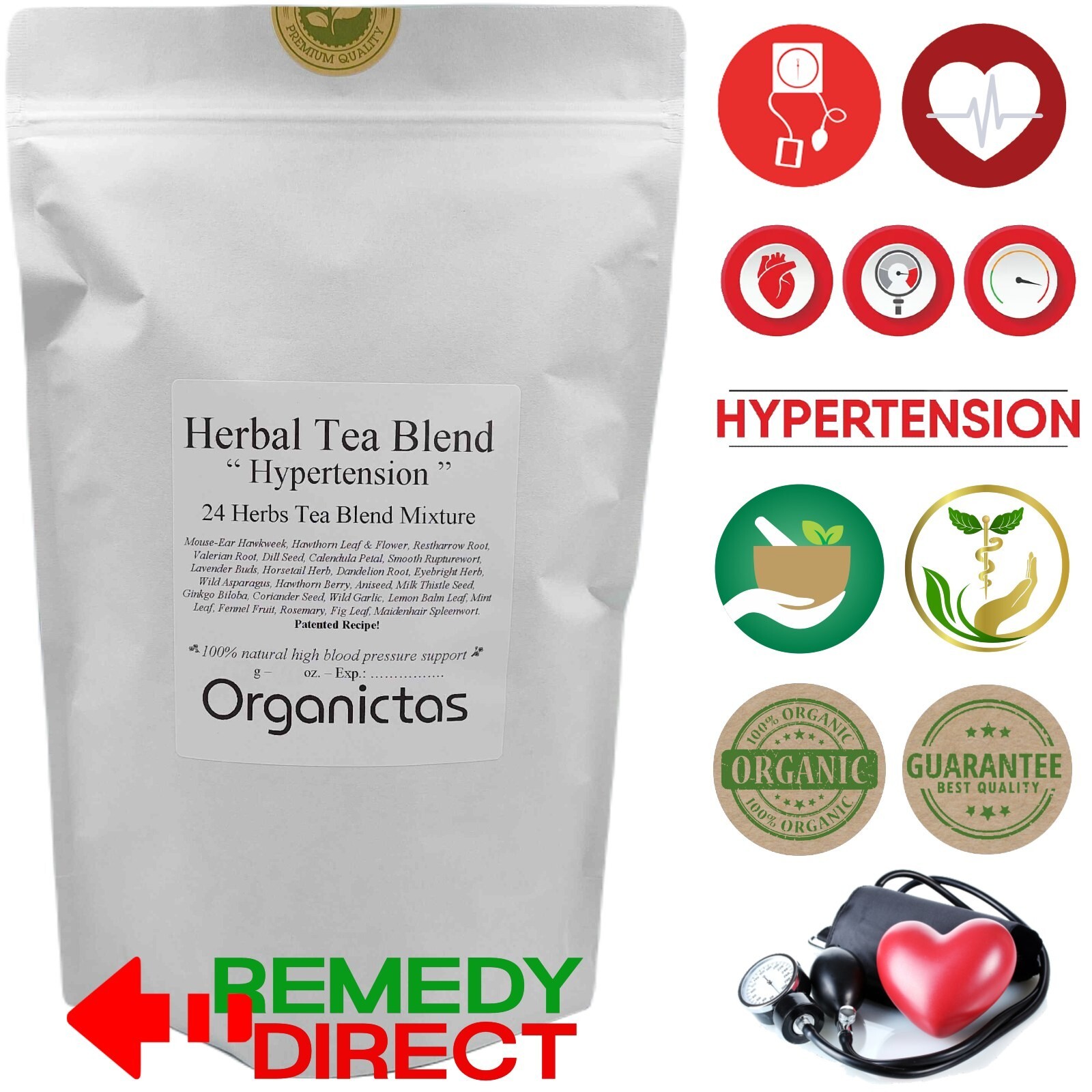 Best HYPERTENSION TEA – A Tea good for Hypersension 24 organic Herbs Tea Blend