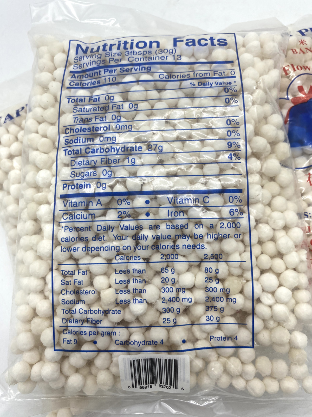 Bells & Flowers Tapioca Pearls White Bot Bang (3 Packs of 14oz) Total of 42 oz