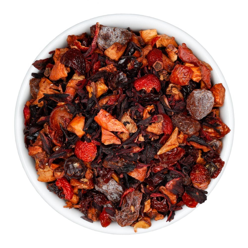 Wild Cherry Hibiscus Fruit Tea – Herbal Loose Leaf Tisane – Fusion Teas