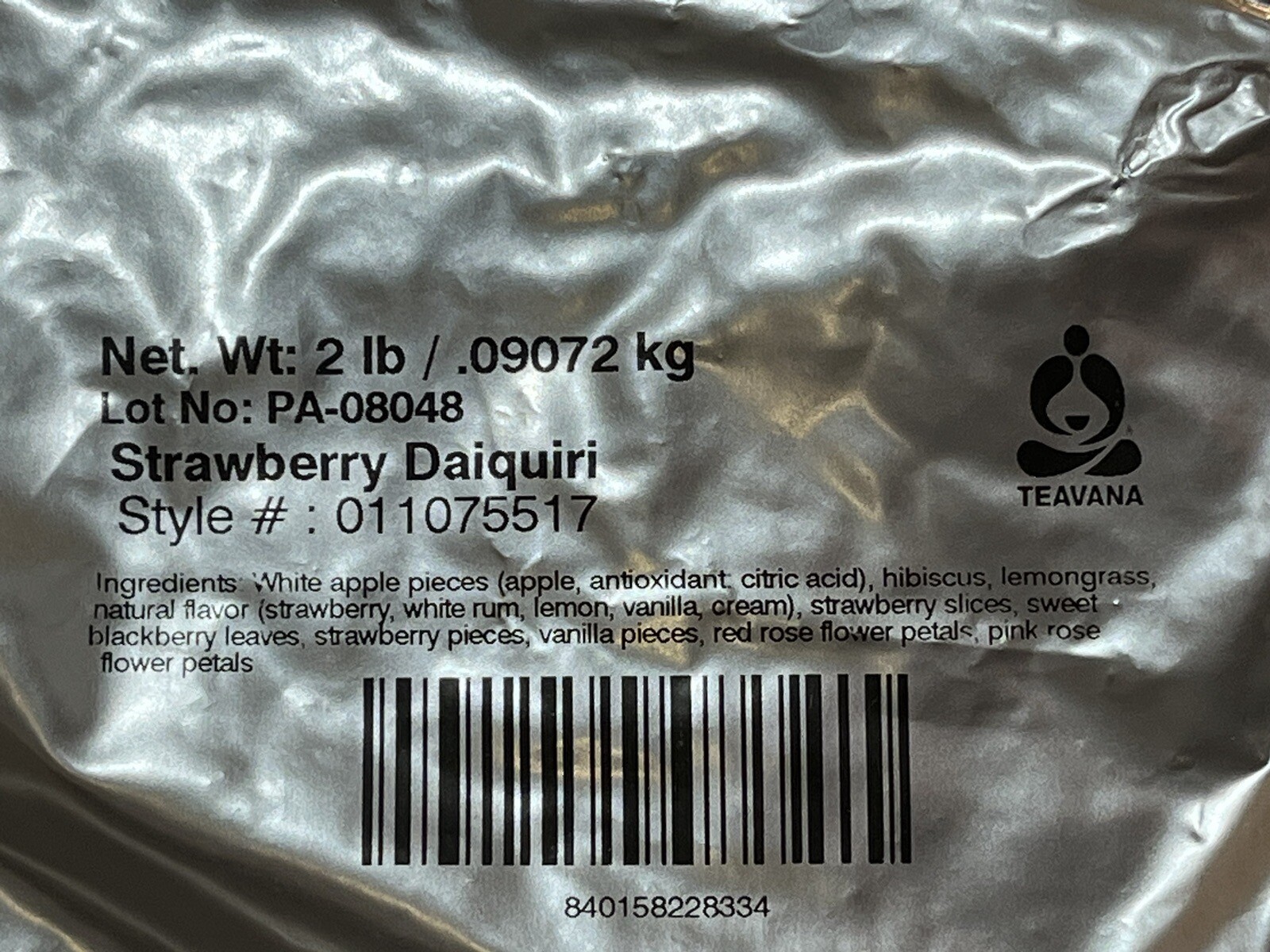 TEAVANA Strawberry Daquiri herbal tea blend 2lbs 2 pounds large retail bag bulk