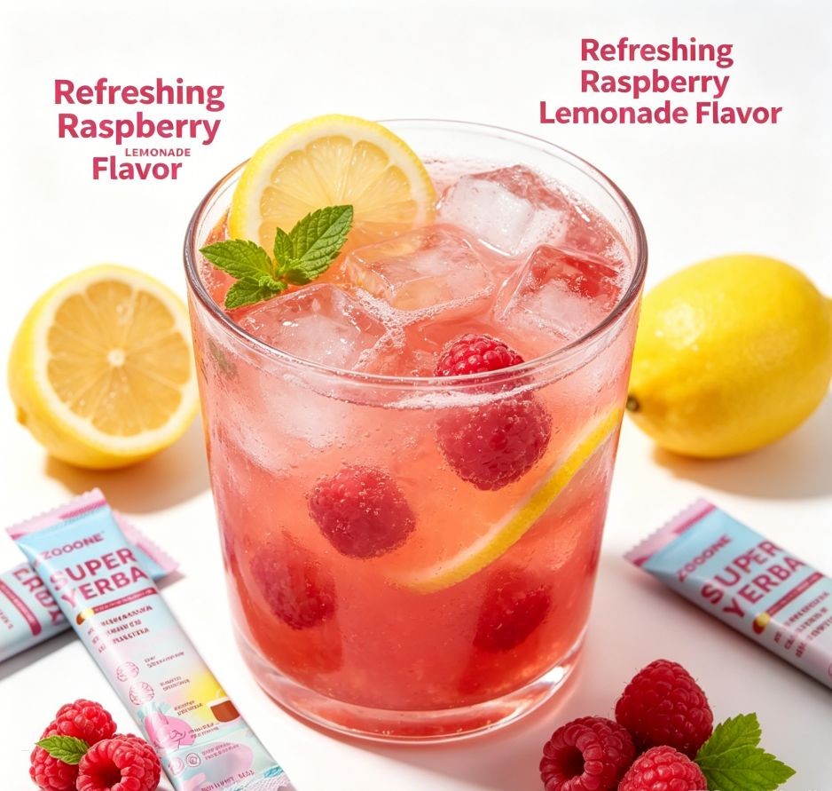 2-Pack ZOOONE Super Yerba Ashwagandha Energy Drink Raspberry Lemonade 60 Packets