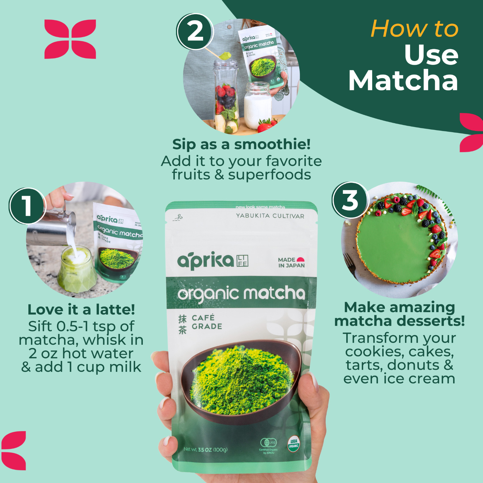 Premium Culinary Grade Organic Japanese Matcha Green Tea Powder Unsweetened