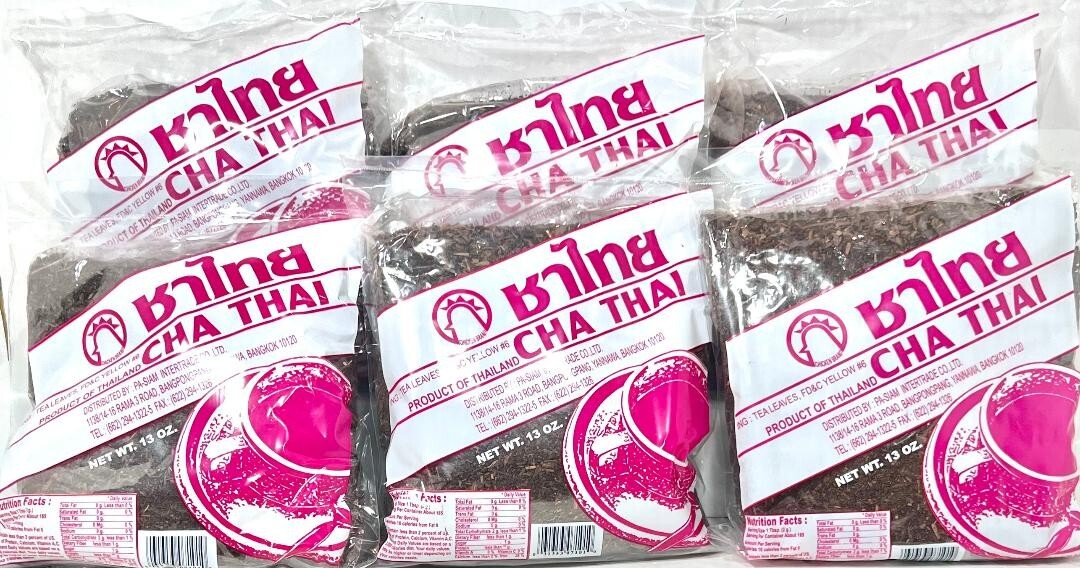 Cha Thai Tea Leaves For Thai Iced Tea 13 oz ( Pack of 6 ) ~ US SELLER
