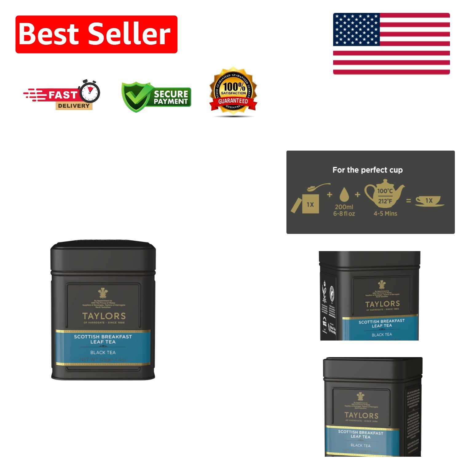 Energizing Loose Leaf Scottish Breakfast Tea – Strong Malty Blend (4.41 oz)