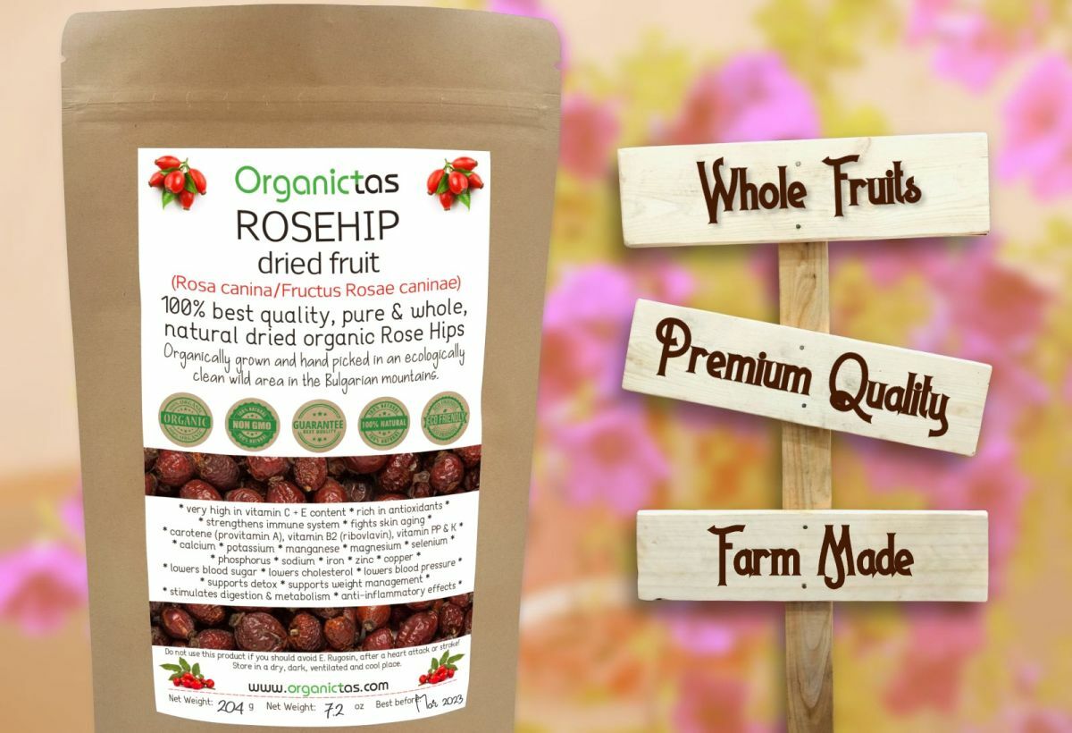 ROSEHIPS Tea Natural Dried Whole Fruit Rose Berry Vitamin C Immune System 200g