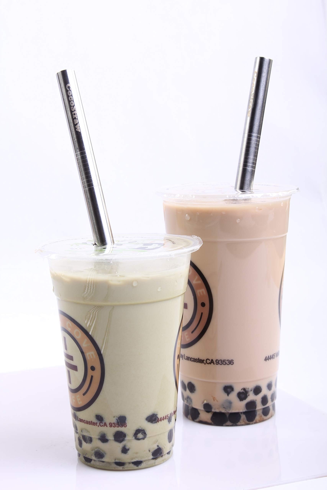 2 BOBA Straw Stainless Steel Extra Wide 1/2″ x 9.5″ Long Tapioca Pearl Bubble