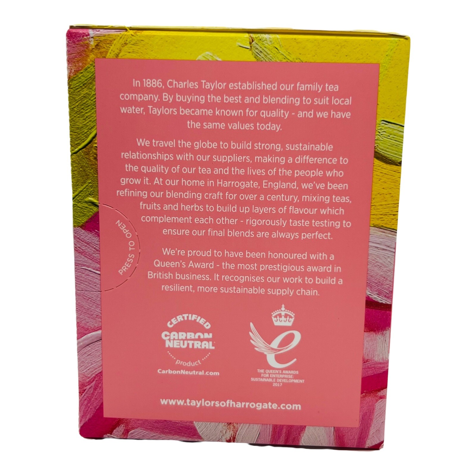 Taylors of Harrogate Rose Lemonade Tea Infusion 20 Wrapped Teabags exp 07/2025
