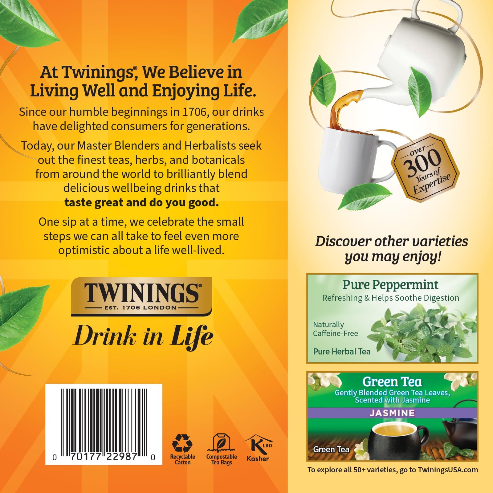 Twinings Lemon & Ginger Herbal Tea 100 Count (Pack of 1), &