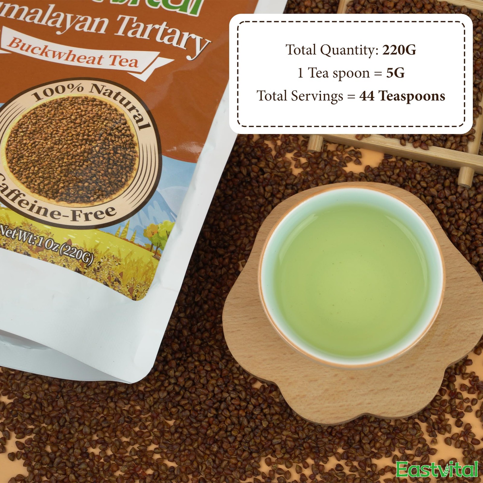 Himalayan Tartary Buckwheat Tea 220g – Caffeine & Sugar Free Roasted Buckwhea…