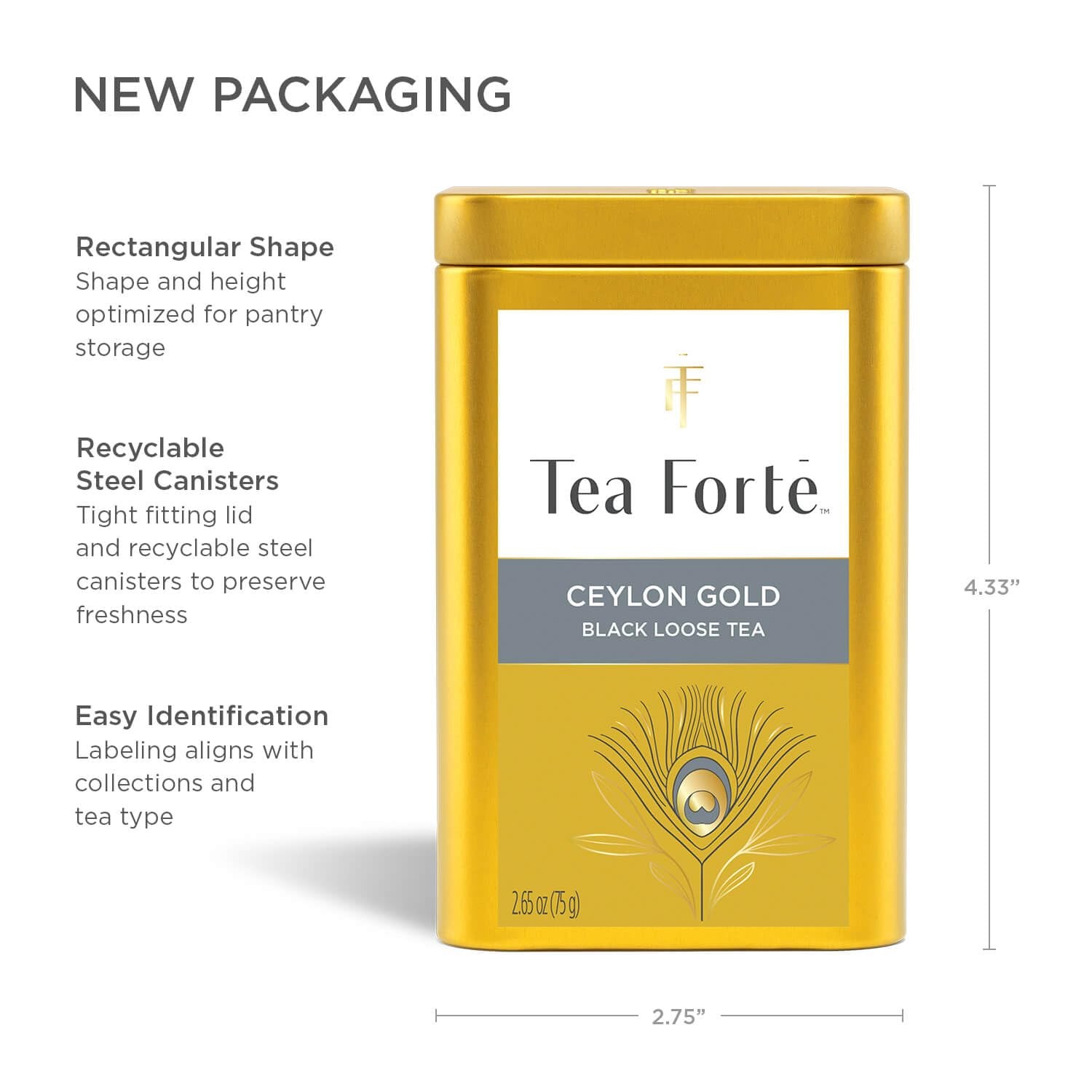 Ceylon Gold Premium Loose Leaf Black Tea Blend Canister Makes 3550 Cups